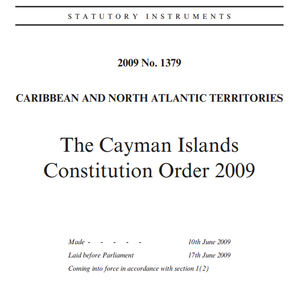 The Cayman Islands Constitution 2009